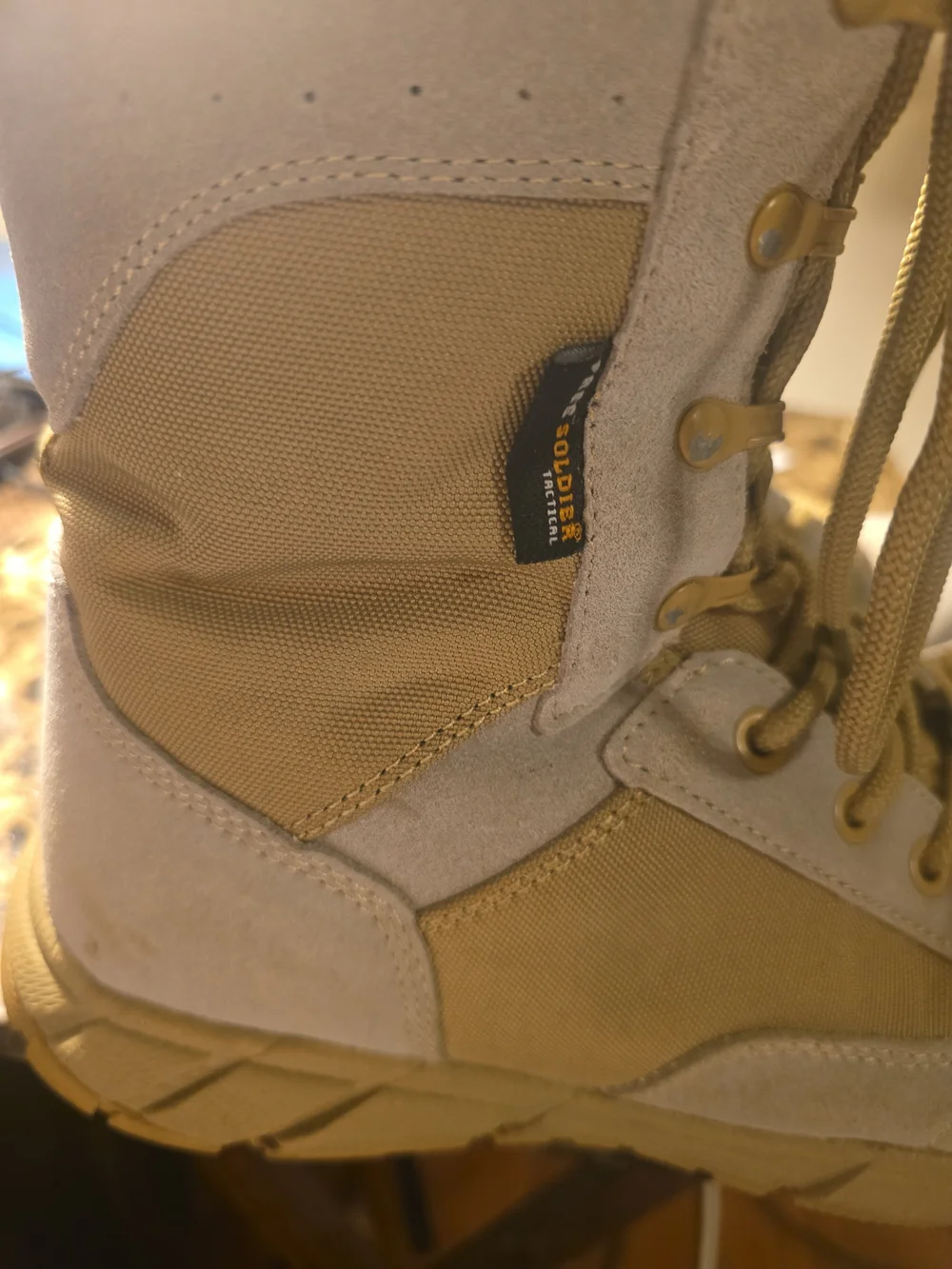 Free Soldier  Mens Tan ACC0014 Cordura Fabric Waterproof Combat Boots Size 10